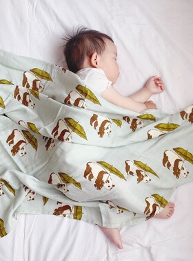 婴儿muslin竹棉纱布浴巾a类包单新生儿盖毯夏季薄款包被产房包巾