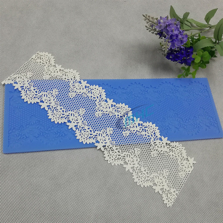玫瑰蕾丝翻糖模具 蛋糕装饰蕾丝花边硅胶模具 硅胶蕾丝蜡烛模