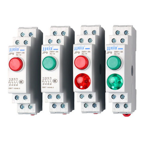 导轨式指示灯 220V LED电源信号灯 红色绿色24V轨道式双色灯