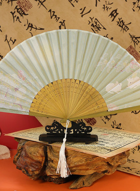 夏天扇子古风扇子折叠扇子古风折扇汉服扇新中式女扇舞蹈扇小扇子