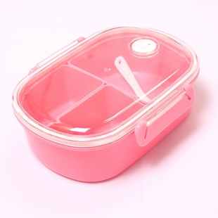 pp保鲜盒微波炉长方形带盖便当盒韩国学生分格水果盒饭盒