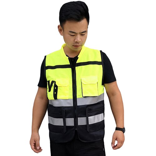 初衷反光背心反光马甲骑行服交通反光衣亮银防护马甲拼色反光安服