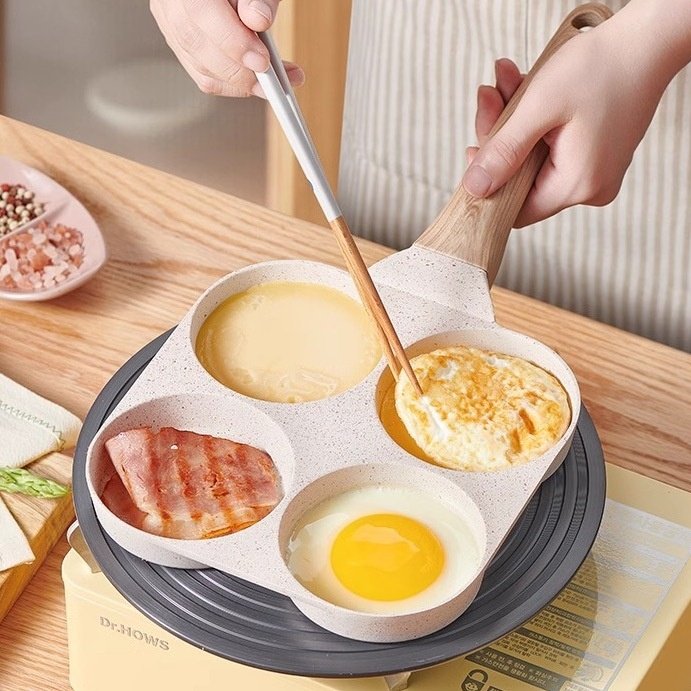 煎鸡蛋四4孔汉堡机煎蛋神器早餐锅小煎饼平底锅家用不粘锅麦饭石