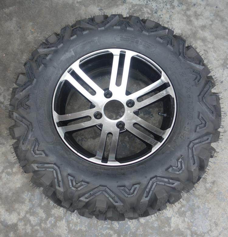 四轮卡丁车沙滩车配件14寸轮胎A字花27X9-14寸轮胎铝合金轮毂轮圈