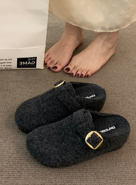 韩版复古内增高6CM加绒勃肯鞋女