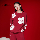 ubras半边绒家居服套装 情侣睡衣居家可外穿 舒适保暖加厚男女同款