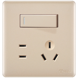 公牛开关插座86型暗装一开五孔双控带开关面板单开多孔家用 G28金