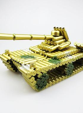弹壳工艺品 大号迷彩坦克模型 金属工艺品创意摆件精品店热销