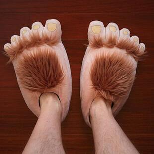 复古野人棉拖鞋 霍比特人大脚棉拖鞋Furry Adventure Slippers