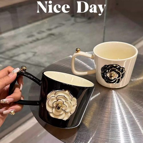 高颜值浮雕挂耳咖啡杯小众创意