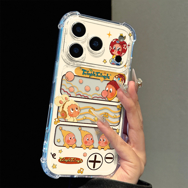 可爱星星卡通人适于苹果17promax四角防摔气囊手机壳iPhone16/15/14/13pro全包透明vivo华为P70小米17oppo套