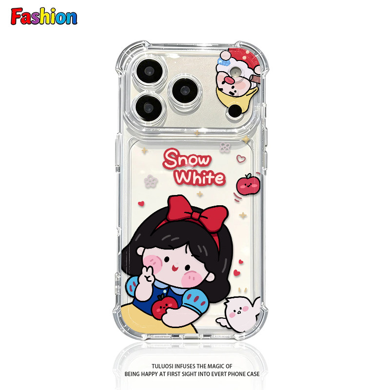 白雪公主适用苹果17promax四角防摔气囊手机壳iPhone16/15/14/13全包透明vivo华为P70小米17可爱卡通oppo新款