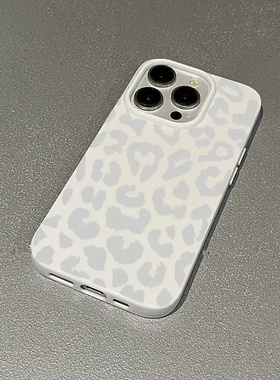 灰色豹纹适用苹果17/16promax果冻手机壳iPhone17/16pro新款15plus小众创意14/13pro全包防摔12男女11软套xr