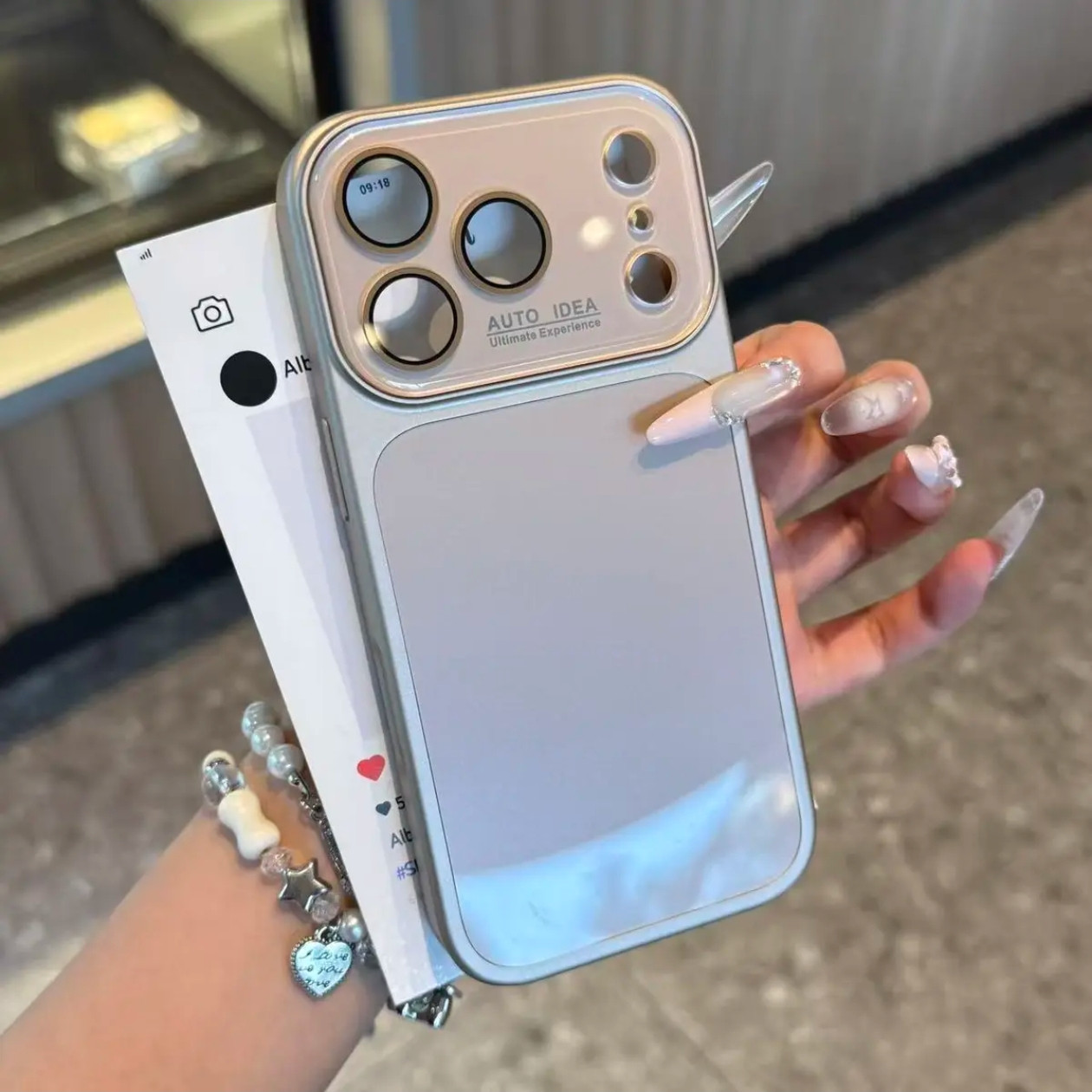 钛金色秒变17大视窗适用苹果17/16promax水晶镜框手机壳iPhone15plus小众14/13promax全包防摔12男女11个性潮