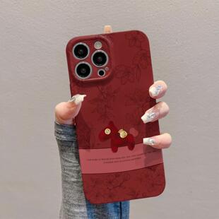 红色花朵小马适用苹果17promax菲林手机壳iPhone16max小众创意15/14/13pro全包防摔vivo华为P70小米17oppo套