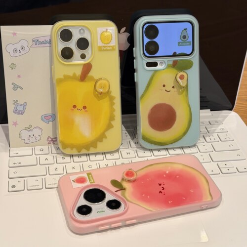夏日水果转转适用苹果17/16promax果冻肤感二合一手机壳iPhone15/14/13pro小众创意vivo华为P70小米17oppo潮