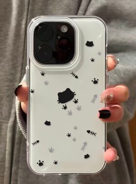猫头鱼骨爪印适用于苹果17promax手机壳iPhone16pro小清新15/14/13pro双层保护vivo华为P70小米17oppo女款套