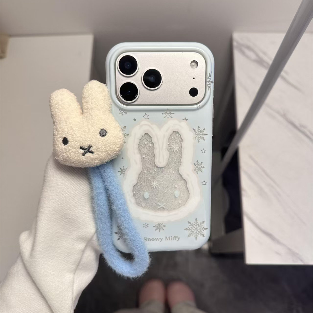 雪花米菲挂绳适用苹果17promax透明手机壳iPhone17/16/15/14/13pro韩风女款vivo华为p70小米17oppo防摔软壳潮