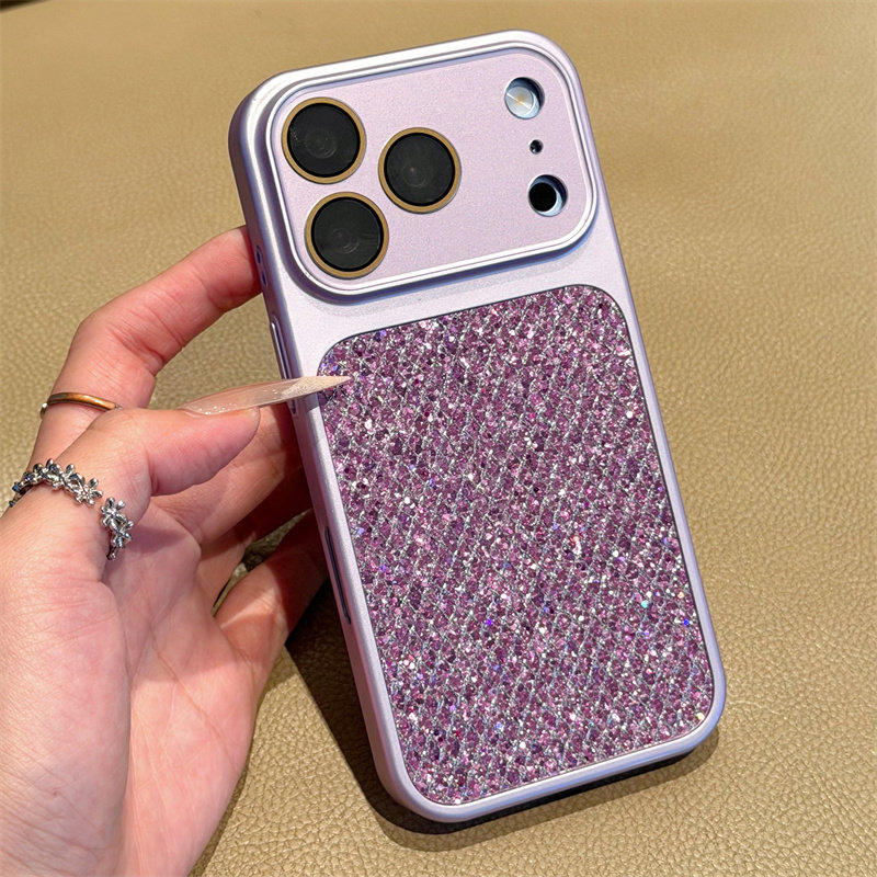 高级亮眼粉秒变18pro适用苹果17promax闪粉手机壳iPhone16pro防摔15/14Pro/13磨砂12promax/11保护套