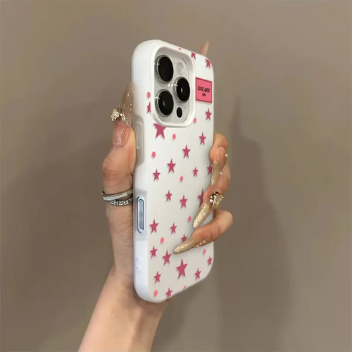 满屏波点粉星果冻二合一适用苹果17promax手机壳16/15pro磨砂肤感iPhone14pro小众创意13/12/11简约个性AIR潮