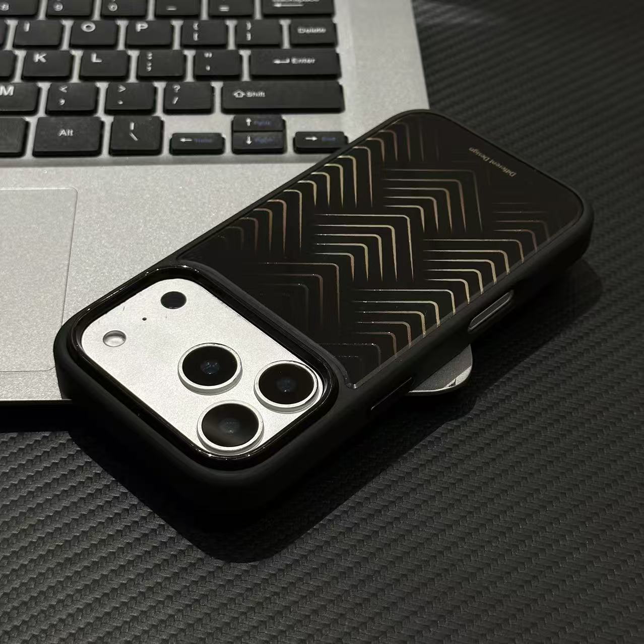 高级撞色黑金纹适用苹果17promax亚克力手机壳iPhone16/15/14/13promax简约个性vivo华为P70小米15oppo保护套