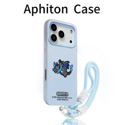 像素喷火龙挂绳适用苹果17promax果冻二合一手机壳16plus磨砂肤感iPhone17pro卡通新款16/15/14/13/12/11男女