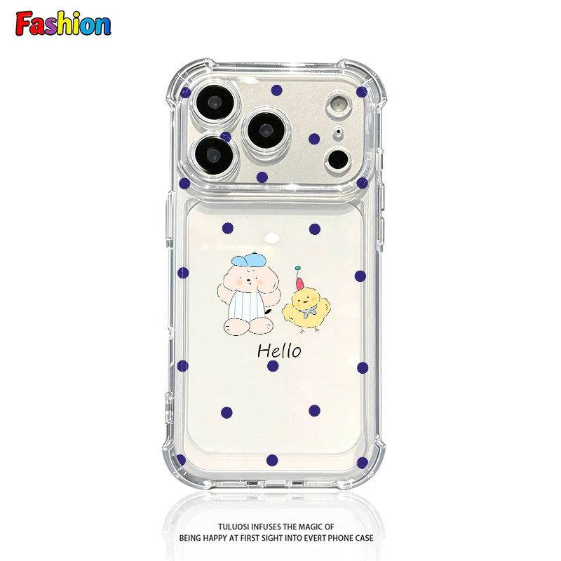 波点萌友适用苹果18pro/17/16/15/14气囊防摔手机壳透明适用华为P90/vivoX300/小米17Pro/OPPOA3Pro个性软套