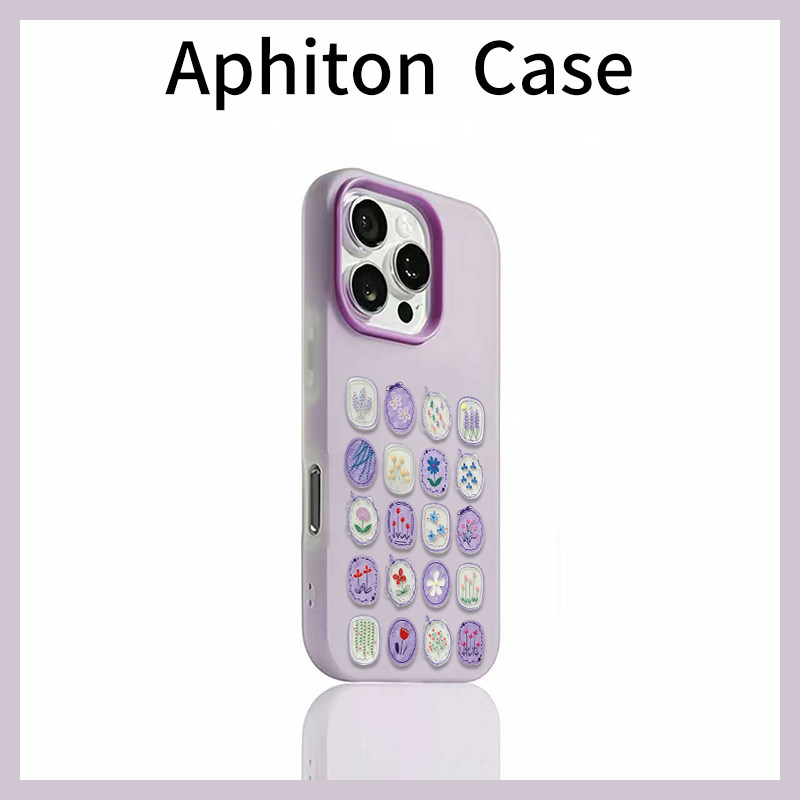 紫色宫格花朵果冻二合一适用苹果17promax手机壳16/15pro磨砂肤感iPhone14pro小众创意13/12/11简约个性AIR潮