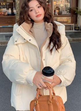 短款棉衣女冬季2025年学院风韩版宽松羽绒棉服小个子棉袄加厚外套