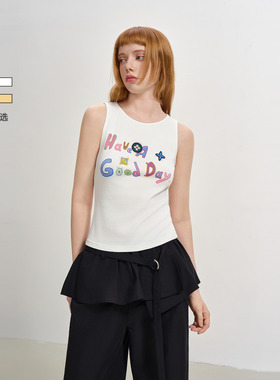 【田曦薇 周深 孙涵清同款】SOFITTE 趣味印花背心绣标女款吊带