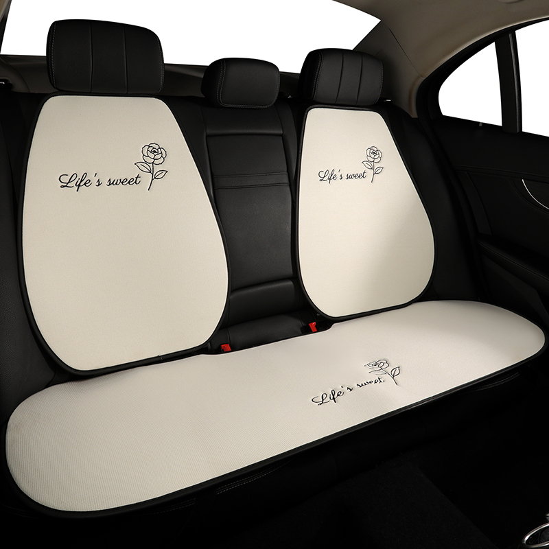 山茶花女神款汽车坐垫四季通用高级感网红轻奢简约座椅套半包座垫