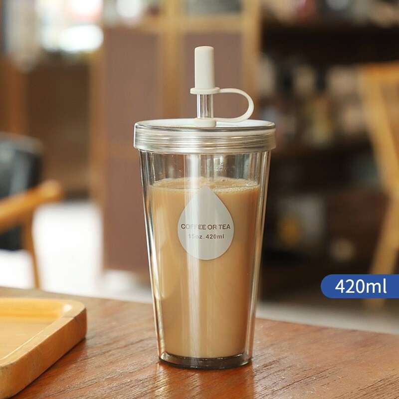珍珠奶茶杯子小礼品可爱夏季饮料吸管水杯女塑料双层杯