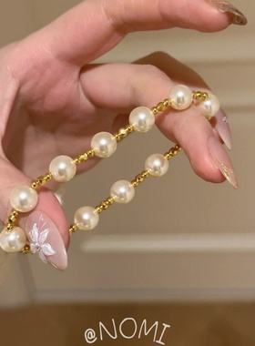 轻奢ins设计感弹力珍珠手链