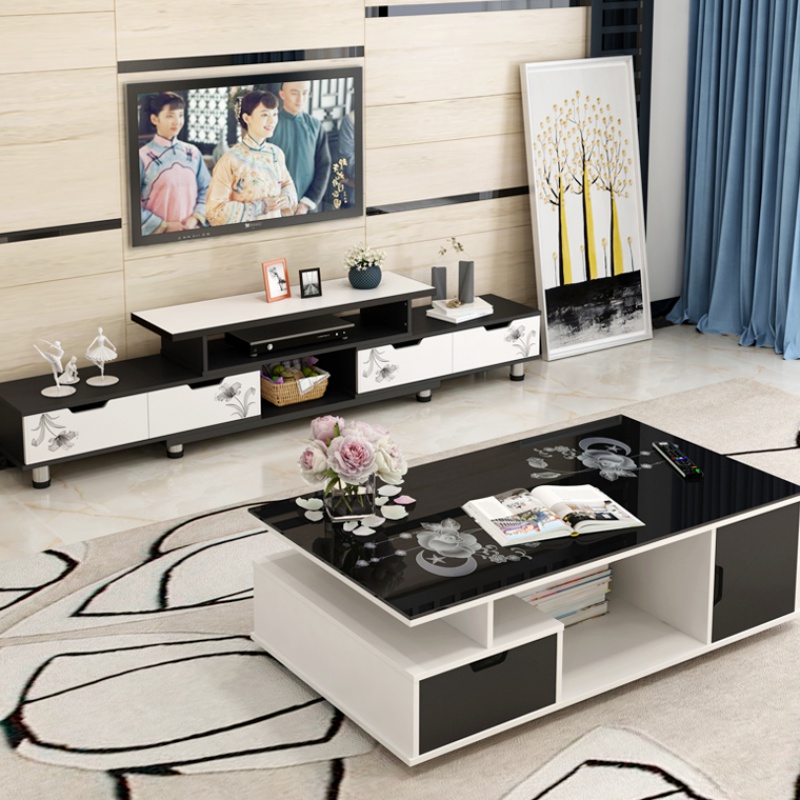 雪来时简约流行时尚电视柜茶几组合桌现代简约客厅家用北欧简易小