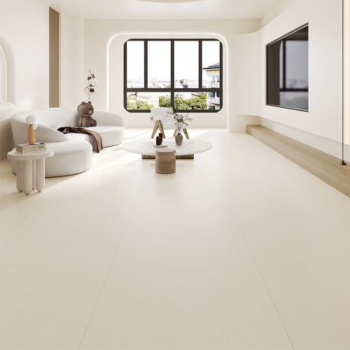 广东佛山瓷砖地砖天鹅绒柔光砖750x1500肌肤釉奶油色客厅地板砖黄