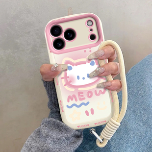 苹果17promax手机壳iPhone17保护Plus套Pro十七Pr0Max液态硅胶17air全包防摔PMax送钢化膜可爱子男女害羞kt猫