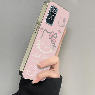 适用真我V11手机壳realmeV115G保护套Realme新款REAIMEV软v11s电镀OPPOV全包5G防摔OPPORealmeV女生粉色kt猫