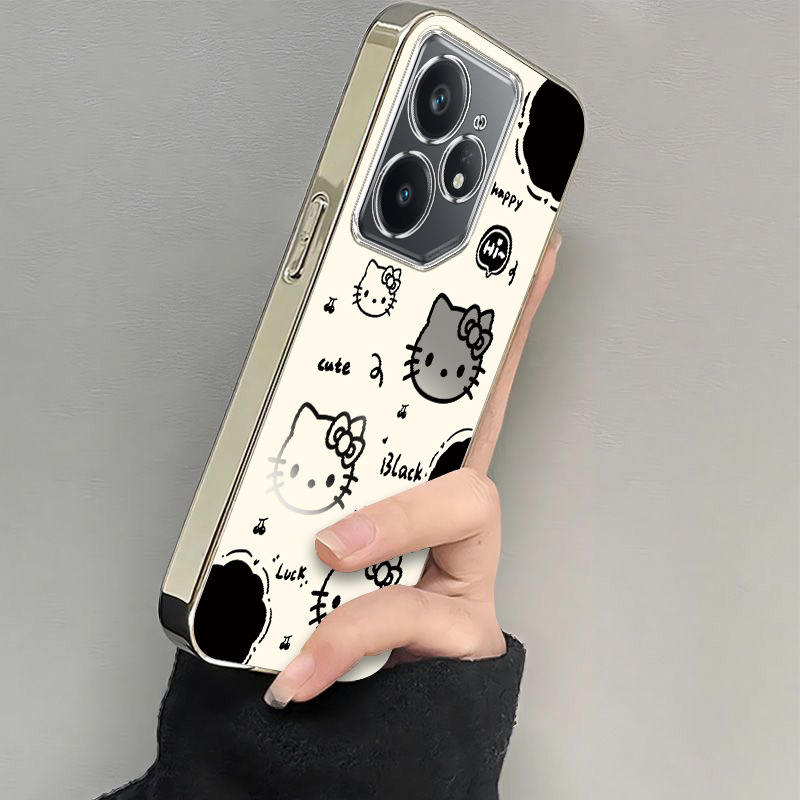 适用Realme真我Neo7Turbo手机壳RealmeNeo7Turbo新款RMX5062保护套noe电镀透明oppo全包防摔男女外壳黑白kt猫
