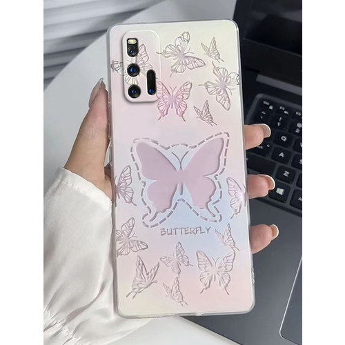 适用于适用vivoiQOO3手机壳iQ3保护套iQ003新款iPOO渐变仙女粉iOOQ全包iQQO防摔iCOO专用iOQQ蝴蝶LQOO镂空款