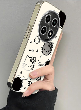 OPPOA2Pro手机壳OPPO新款A2Por5G套OPA/OPPA曲屏opp0pp0ppo电镀银框ppoa全包pr0/05G防摔女生oppora黑白kt猫