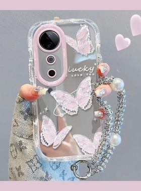 适用于vivos19手机壳硅胶s17t防摔s9s1全包s15e软壳s12高级s10镜面s7女s15pro套s16新款s18pro仙女蝴蝶s6保护