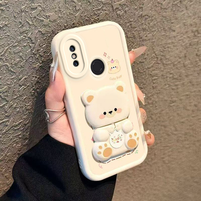 适用小米8手机壳Mi8保护套M1803E1A新款可爱软硅胶软壳全包防摔后置指纹Miui标准版M8八ML8超薄男女镜子支架