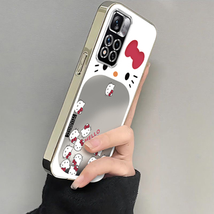 适用红米Note11Pro手机壳小米RedmiNote115G114G保护套4G 可爱Redmi电镀全包防摔not女生大嘴kt猫 5G十RED新款
