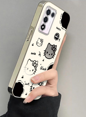 适用OPPOK9S手机壳OPPO新款K9S5G套OPPOKS09KS软OPK电镀OPPK全包OPP0PP0PPO防摔PPOK高级感OPOPK女生黑白kt猫