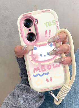 适用荣耀60手机壳华为HONOR6O保护套H0N0R60pro新款液态硅胶全包防摔六十专用六零por可爱曲面屏男女害羞kt猫