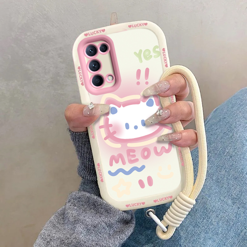 适用OPPOReno5手机壳OPPO新款Reno5pro5G套OPPOReon高级感5k5G硅胶OPPORone全包OPP0PP0PPO防摔男女害羞kt猫