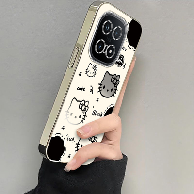 适用iQOO15手机壳vivoiQOO15新款保护套vivo电镀透明镜头全包防摔爱酷十五icoo专用外壳ipoo男女iq15黑白kt猫