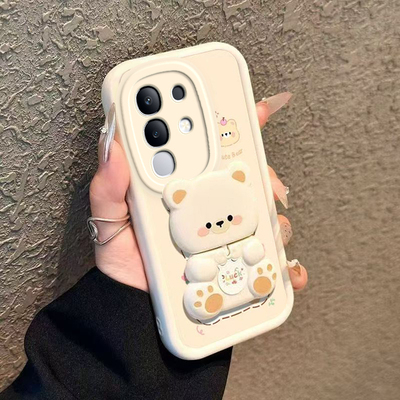 适用vivoy50手机壳5g新款Y50m保护套VIVO镜头y50M带防摔v2433a高级感液态硅胶V2433BA情侣男女软外壳镜子支架