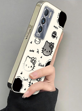 适用真我GT大师探索版手机壳RMX3366保护套realmeGT新款大探realme电镀银框OPPOGT全包OPPO防摔女生黑白kt猫