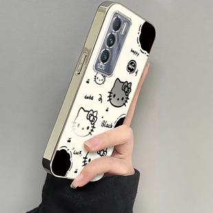 适用真我GT大师探索版 大探realme电镀银框OPPOGT全包OPPO防摔女生黑白kt猫 手机壳RMX3366保护套realmeGT新款